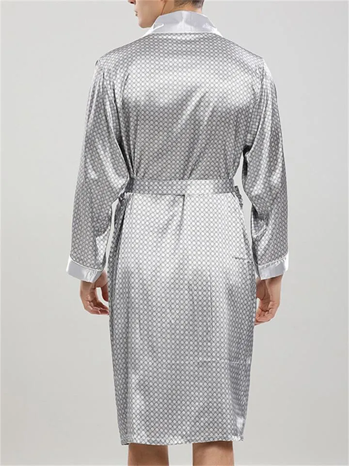 2-Piece Comfy Floral All-Over Print Bathrobe Knee-Length Pajamas Loose Shorts