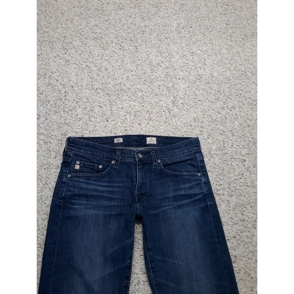29 AG Adriano Goldschmied Tomboy Crop Relaxed Straight Crop Dark Wash Blue