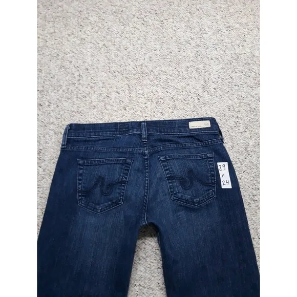 29 AG Adriano Goldschmied Tomboy Crop Relaxed Straight Crop Dark Wash Blue
