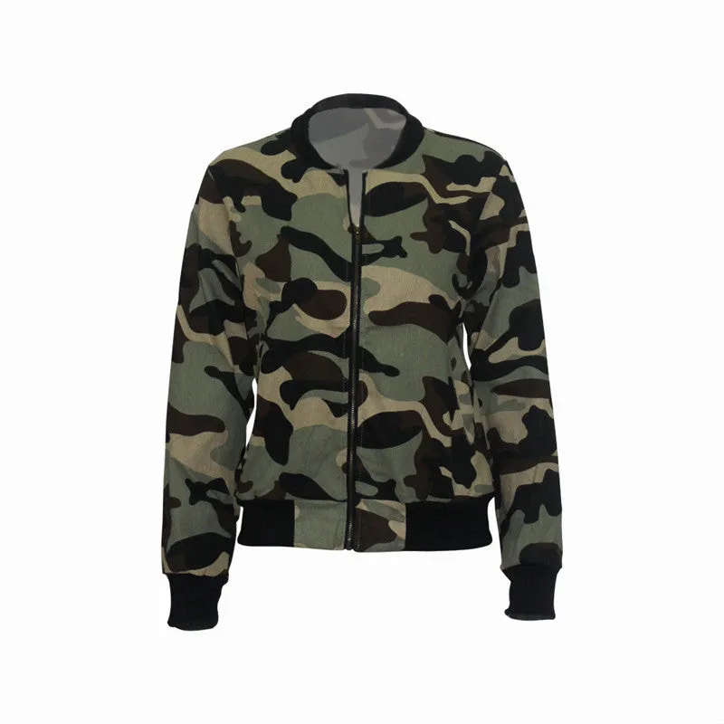 30 Pieces) Long Sleeve Camouflage Print Zipper Coats