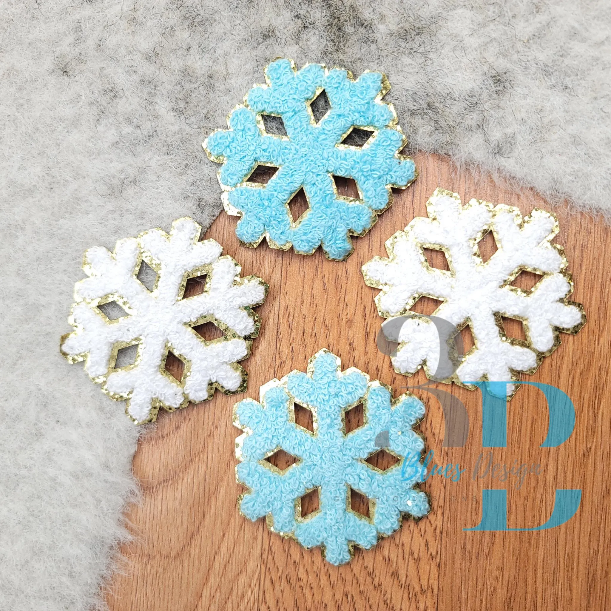 3Blues Designs |  2 Colors | 3" Snowflake Iron-on Patch