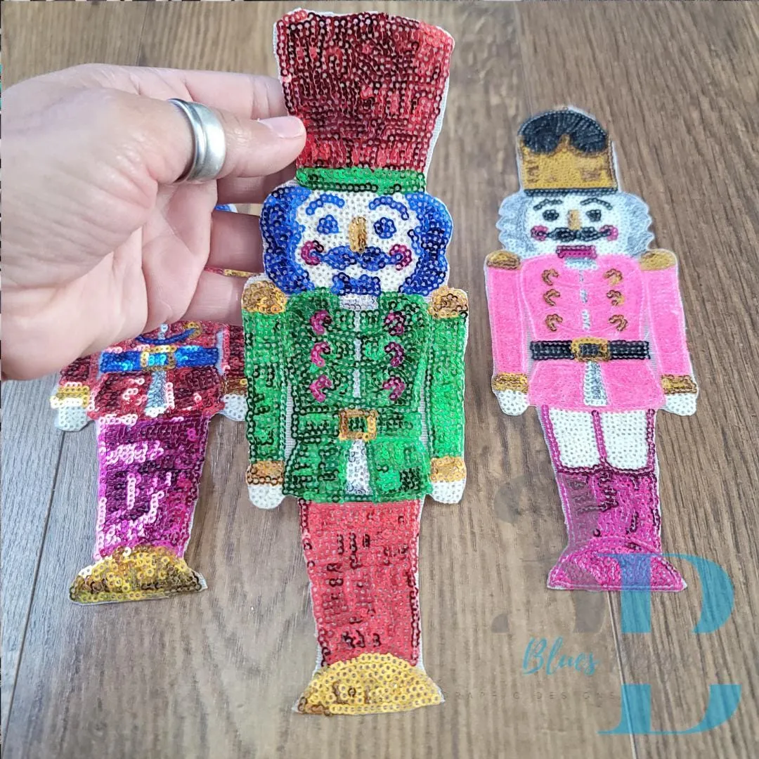 3Blues Designs |   Sequin Nutcrackers Iron on Patch