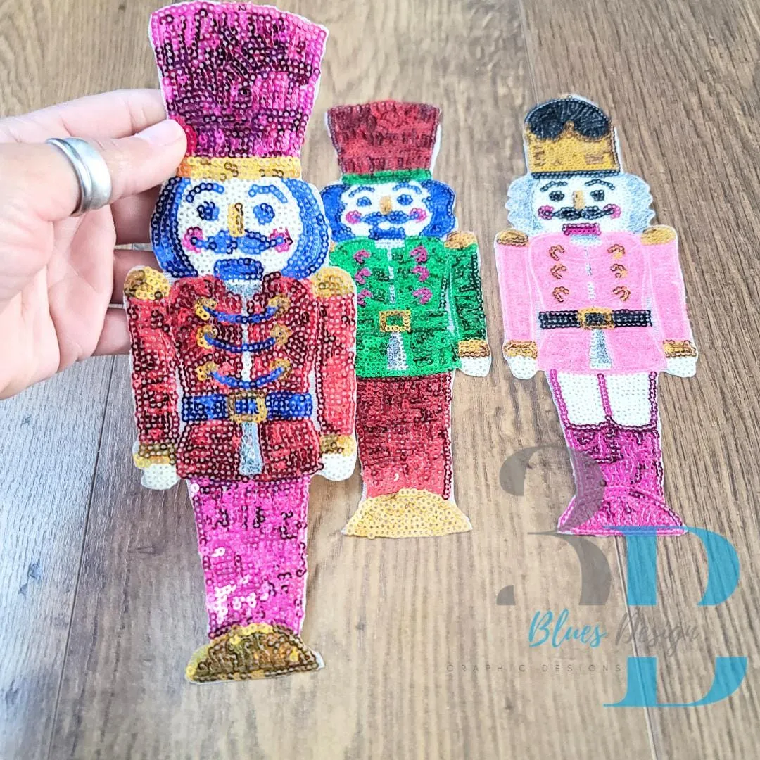 3Blues Designs |   Sequin Nutcrackers Iron on Patch
