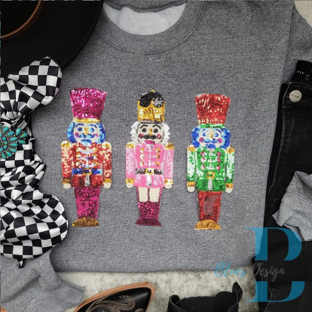 3Blues Designs |   Sequin Nutcrackers Iron on Patch