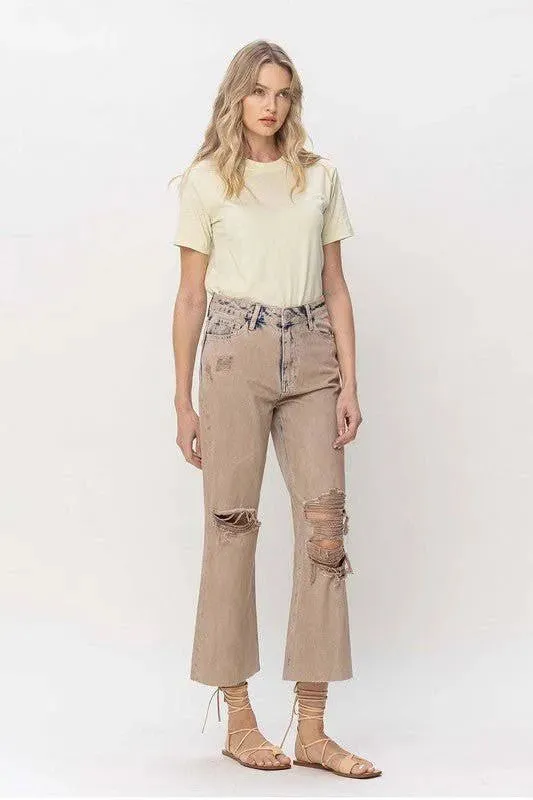 90s Vintage Crop Flare Jean - Burnt {Vervet by Flying Monkey} No