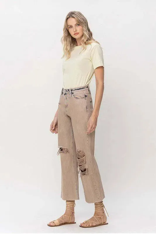 90s Vintage Crop Flare Jean - Burnt {Vervet by Flying Monkey} No