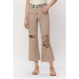 90s Vintage Crop Flare Jean - Burnt {Vervet by Flying Monkey} No