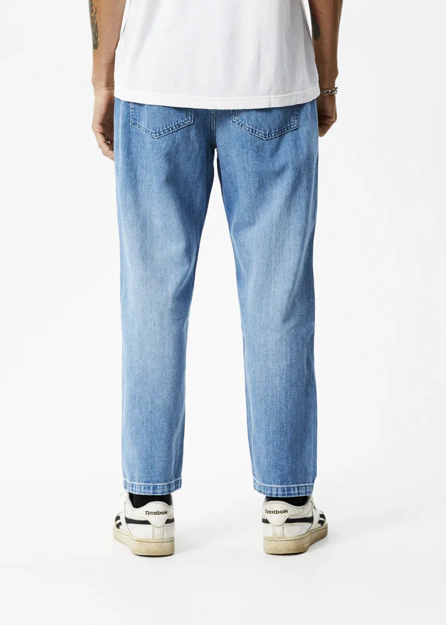 Afends Ninety Twos Hemp Denim Relaxed Jeans WORN BLUE