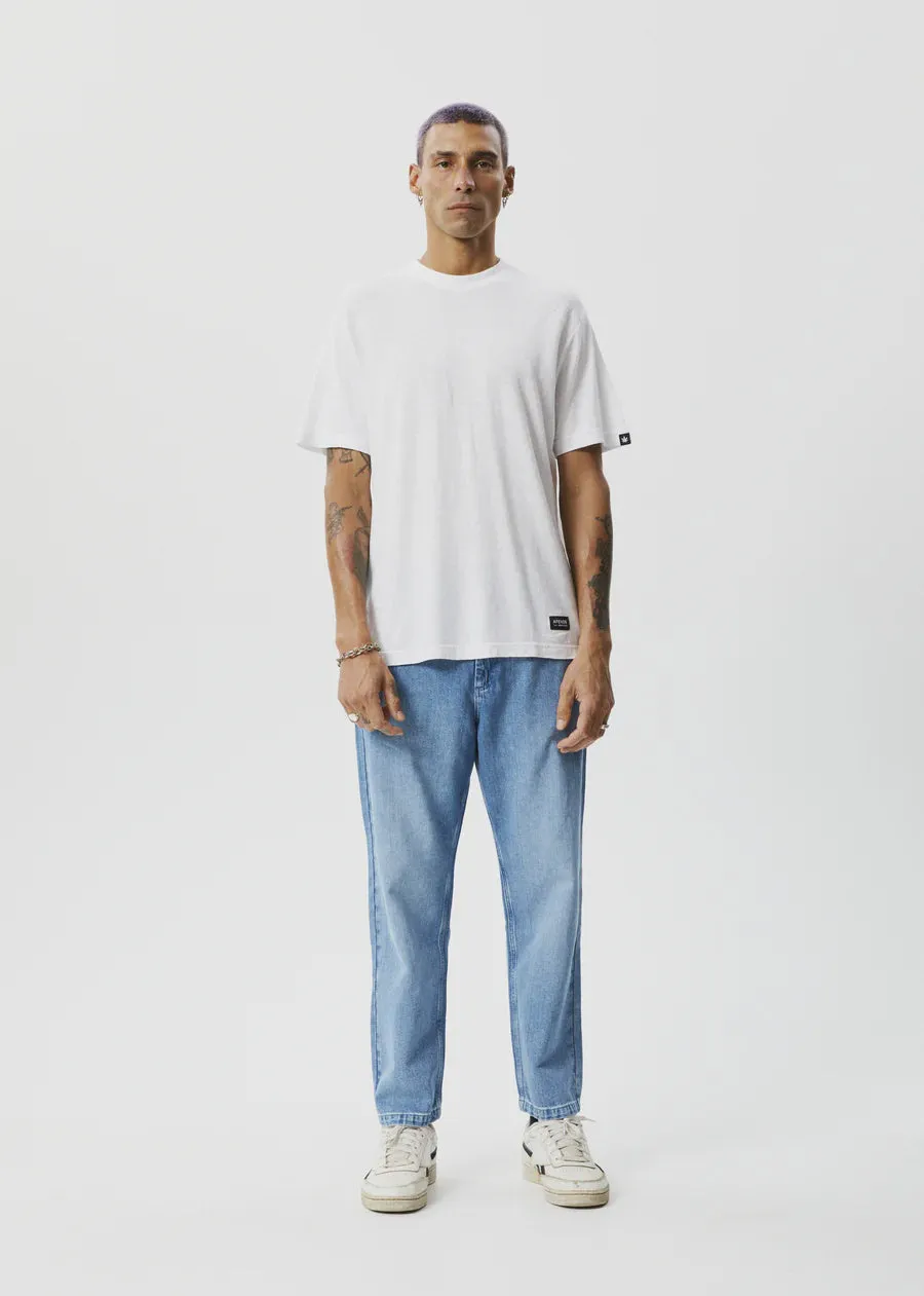 Afends Ninety Twos Hemp Denim Relaxed Jeans WORN BLUE