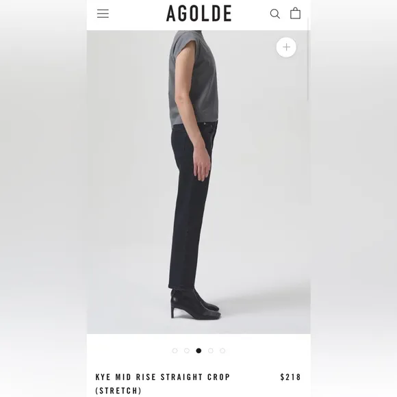 AgoldE Jeans Women’s 28x26 Distressed Raw Hem Stretch Mid Rise Crop Black Denim