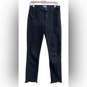 AgoldE Jeans Women’s 28x26 Distressed Raw Hem Stretch Mid Rise Crop Black Denim