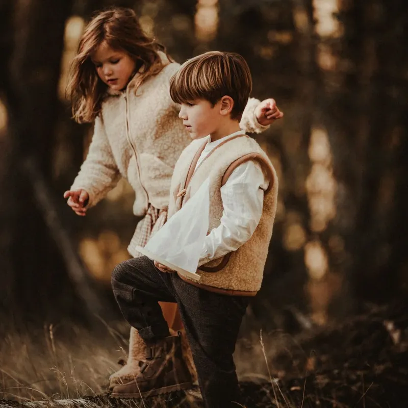 Alwero children's wool vest 'Alpen' beige