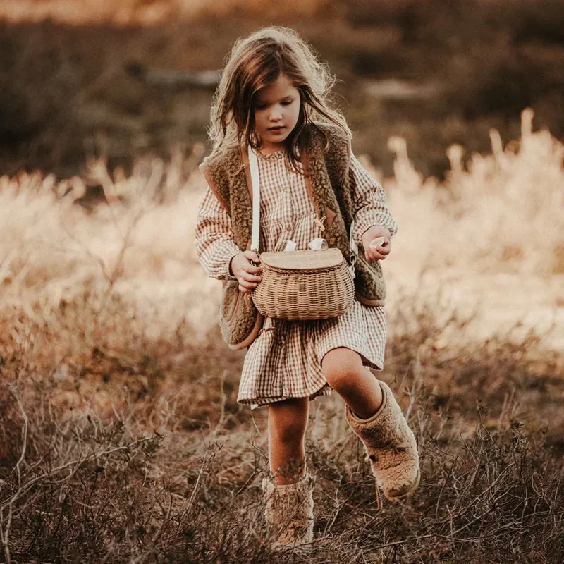Alwero children's wool vest 'Alpen' brown