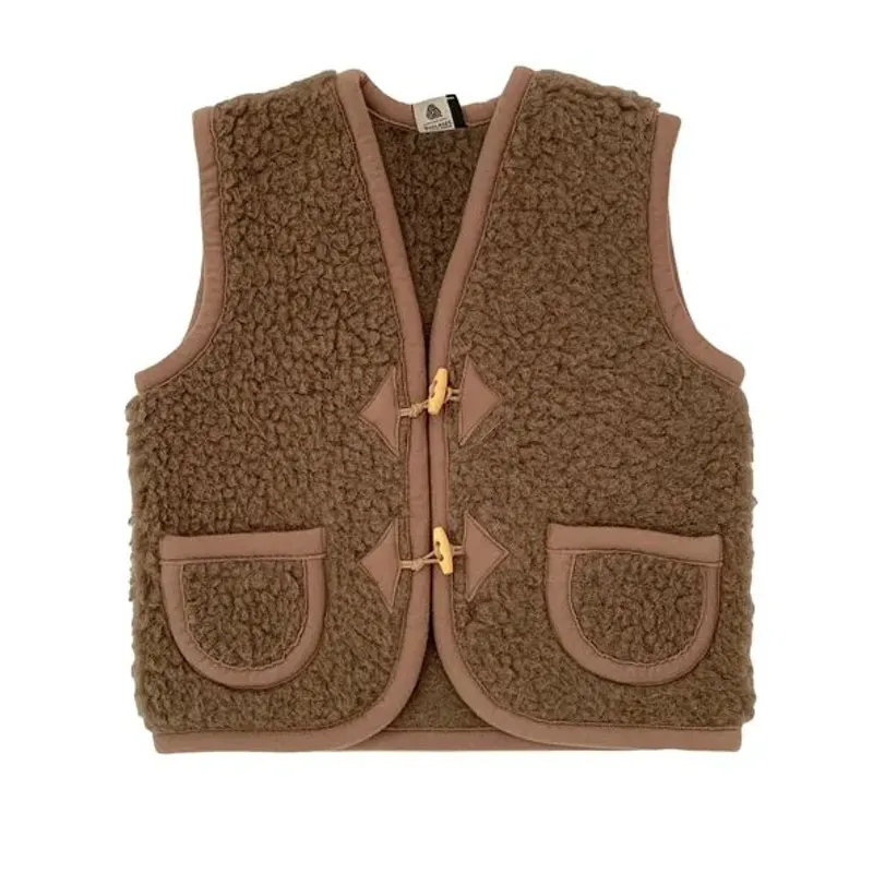 Alwero children's wool vest 'Alpen' brown