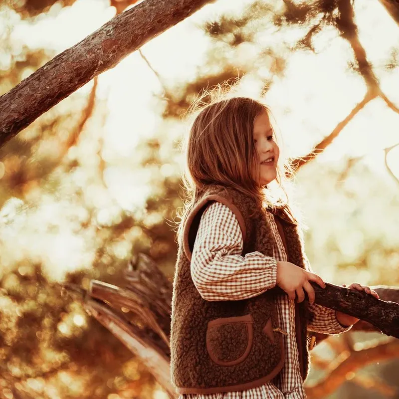 Alwero children's wool vest 'Alpen' brown