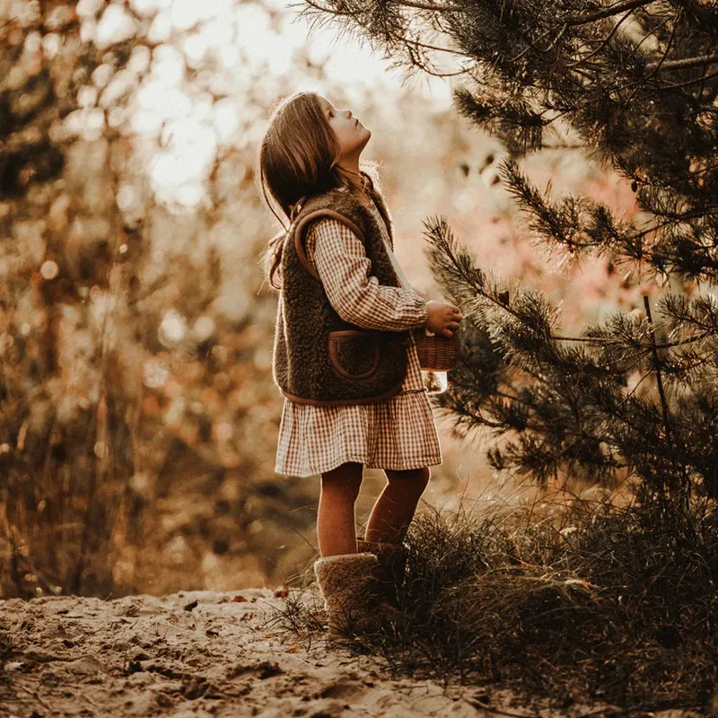 Alwero children's wool vest 'Alpen' brown