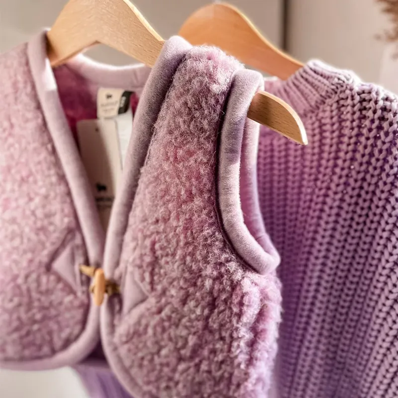 Alwero children's wool vest 'Alps' purple
