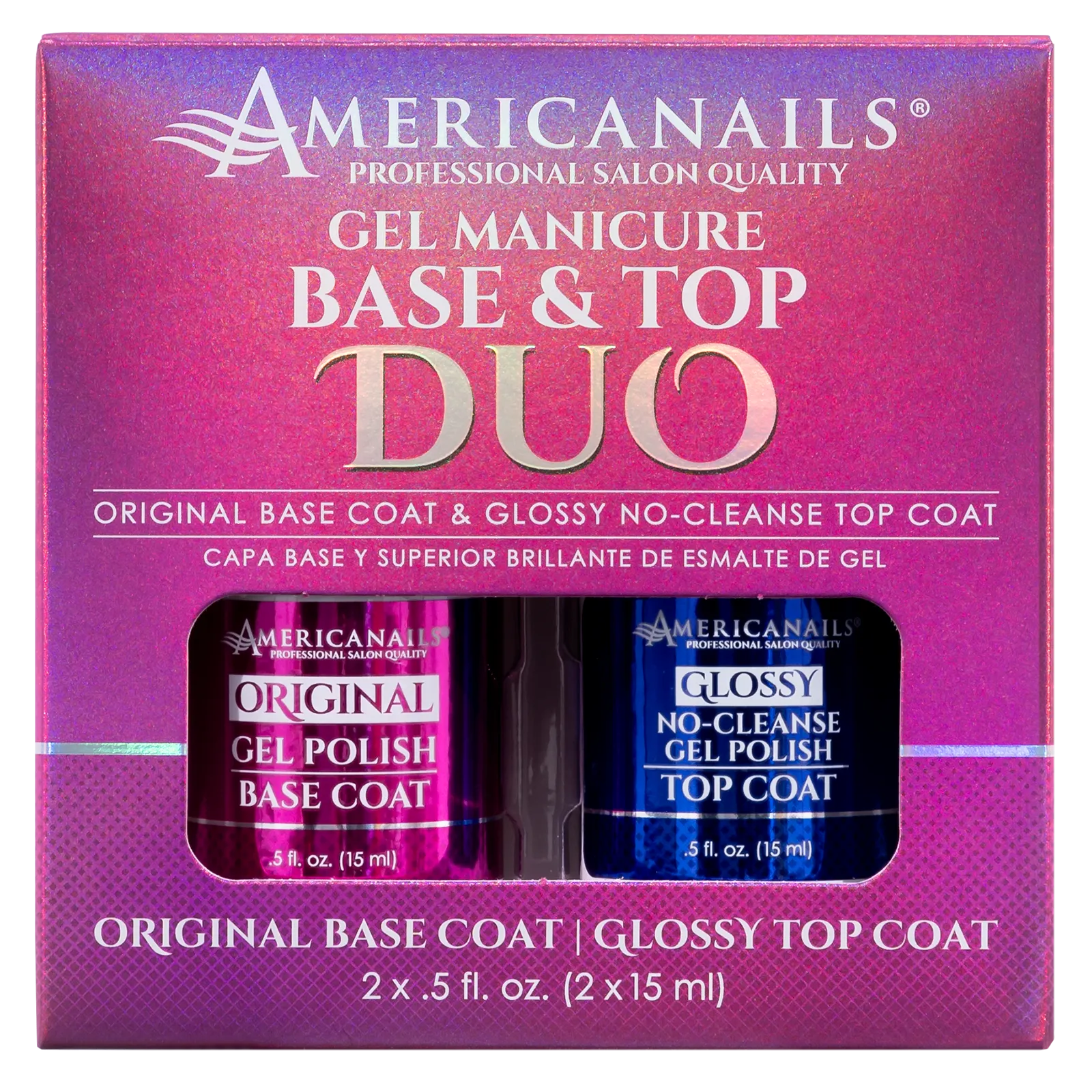Americanails Gel Mani Base   No-Cleanse Top Coat Duo, .5oz