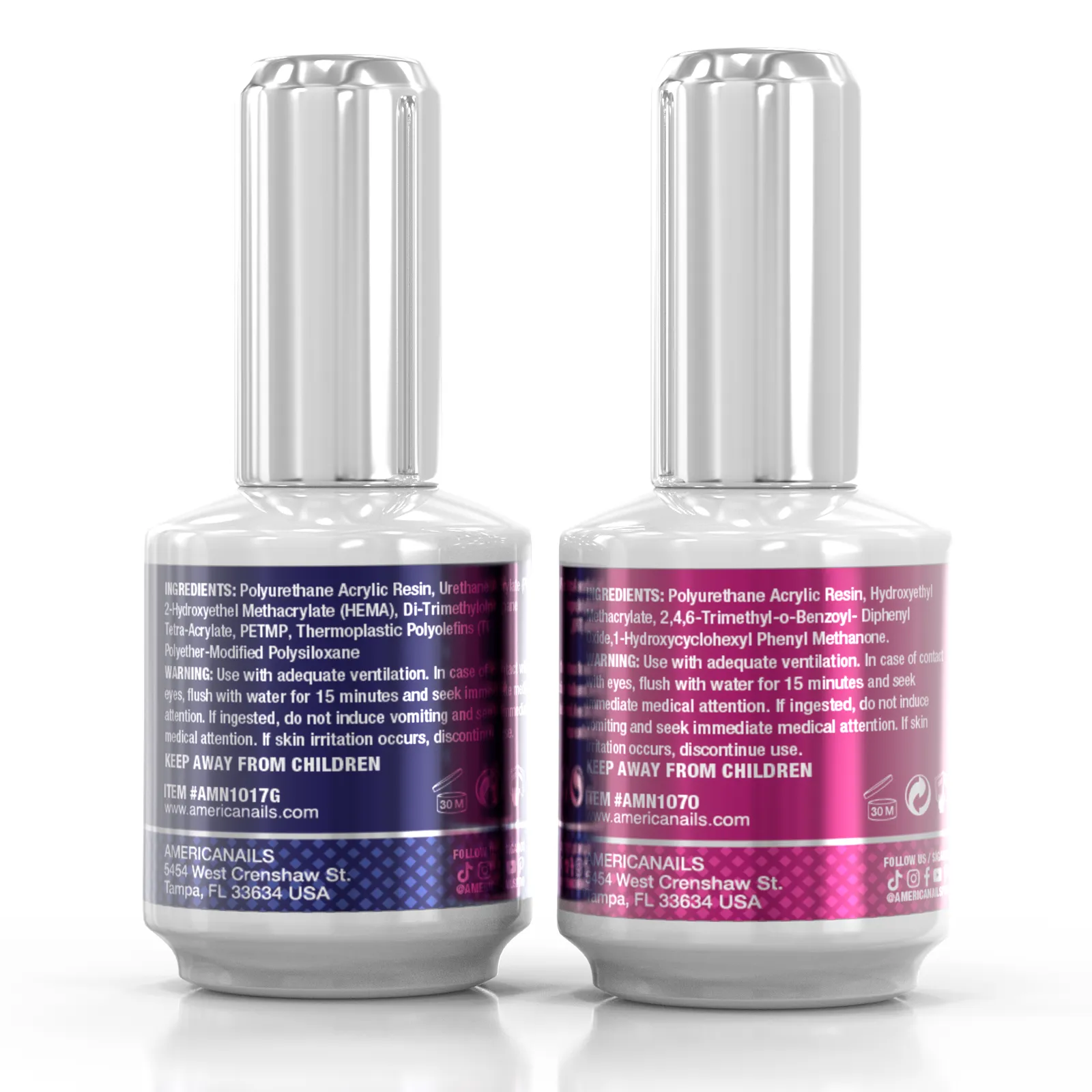 Americanails Gel Mani Base   No-Cleanse Top Coat Duo, .5oz