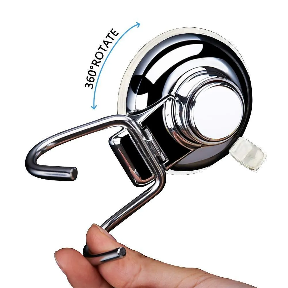 Ancome Powerful Vacuum Suction Cup Hooks Holder, Strong Stainless Steel Hooks for Bathroom & Kitchen, Towel Hanger Storage