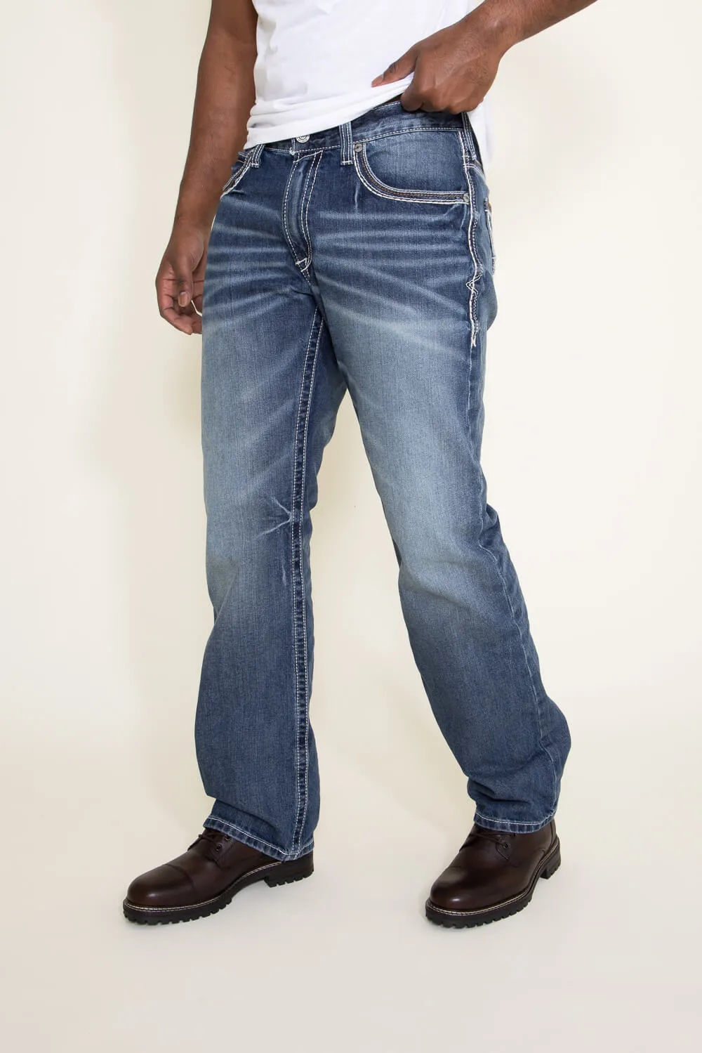 Ariat M4 Coltrane Relaxed Bootcut Jeans for Men | 10017511-DURANGO