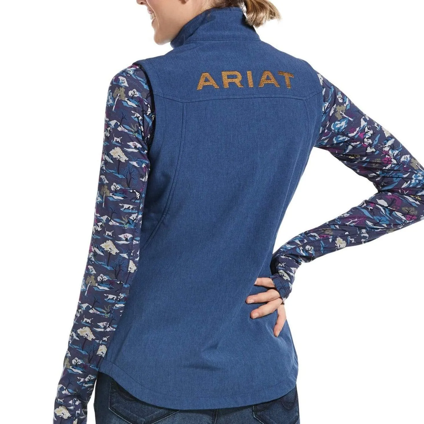 Ariat Womens Softshell Logo Vest - BLUE