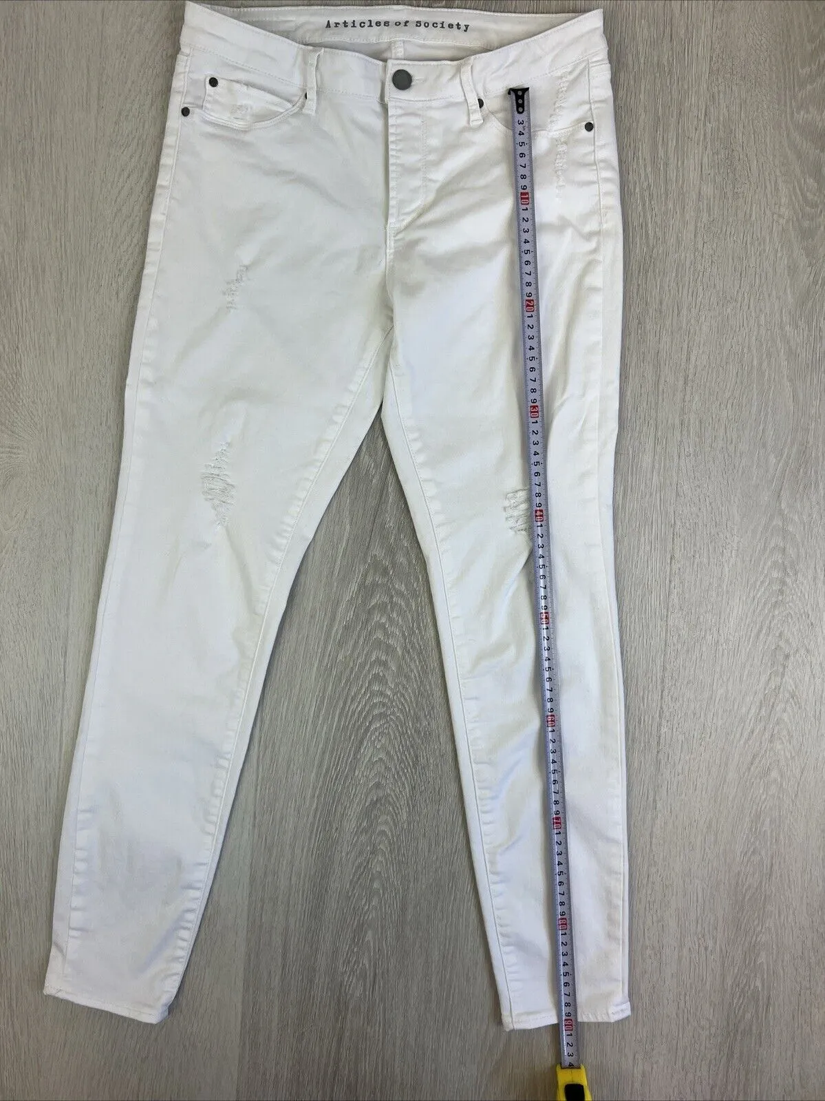 Articles of Society Womens White Stretch Skinny Jeans Size 30