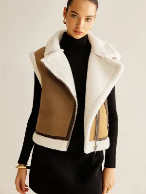 Asymmetrical Zipper Fleece Vest