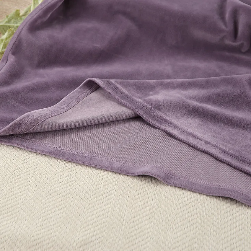 Autumn Velvet Purple Long Sleeve Warm Pajamas Sets