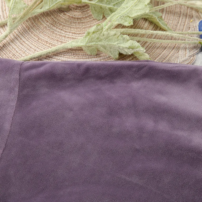 Autumn Velvet Purple Long Sleeve Warm Pajamas Sets