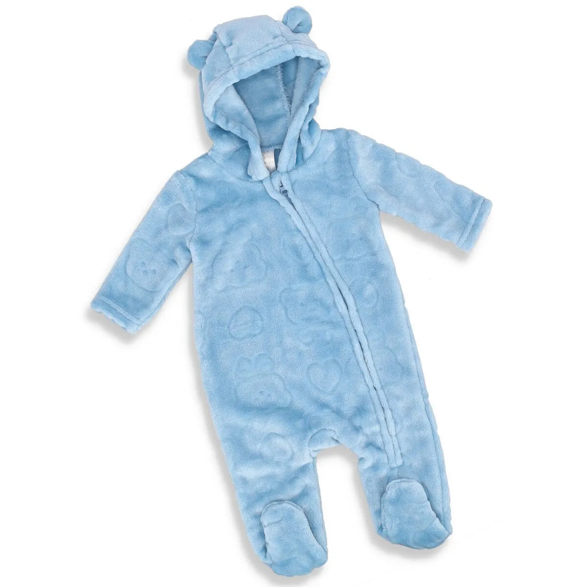 Baby Boys Fleece Embossed Sleepsuit - Blue