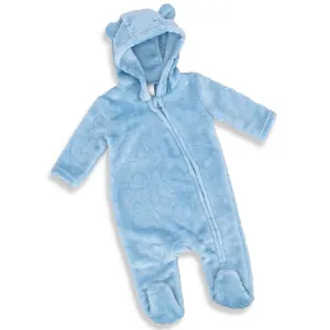 Baby Boys Fleece Embossed Sleepsuit - Blue