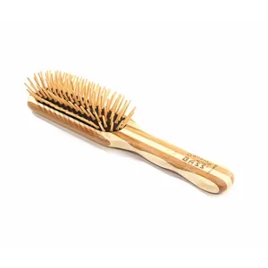 Bass Brushes - The Green Brush - Bamboo Handle and Pins Medium Paddle