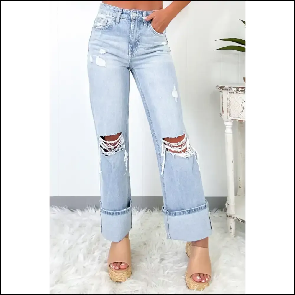 Beau Blue Light Wash Distressed Jeans: Needful Things  Fabulous 👖