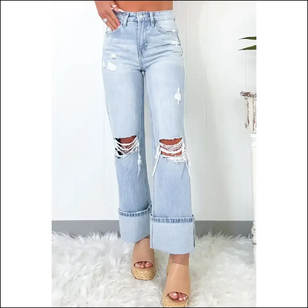 Beau Blue Light Wash Distressed Jeans: Needful Things  Fabulous 👖