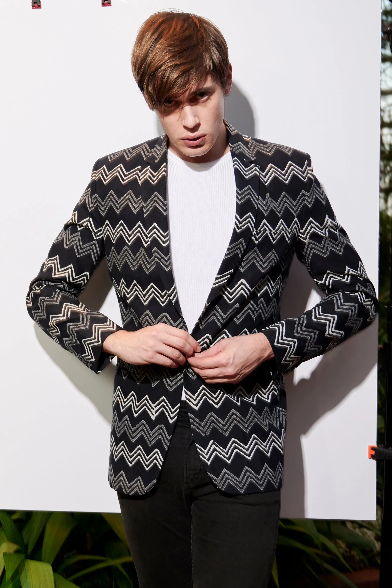 Black and White Waves Blazer