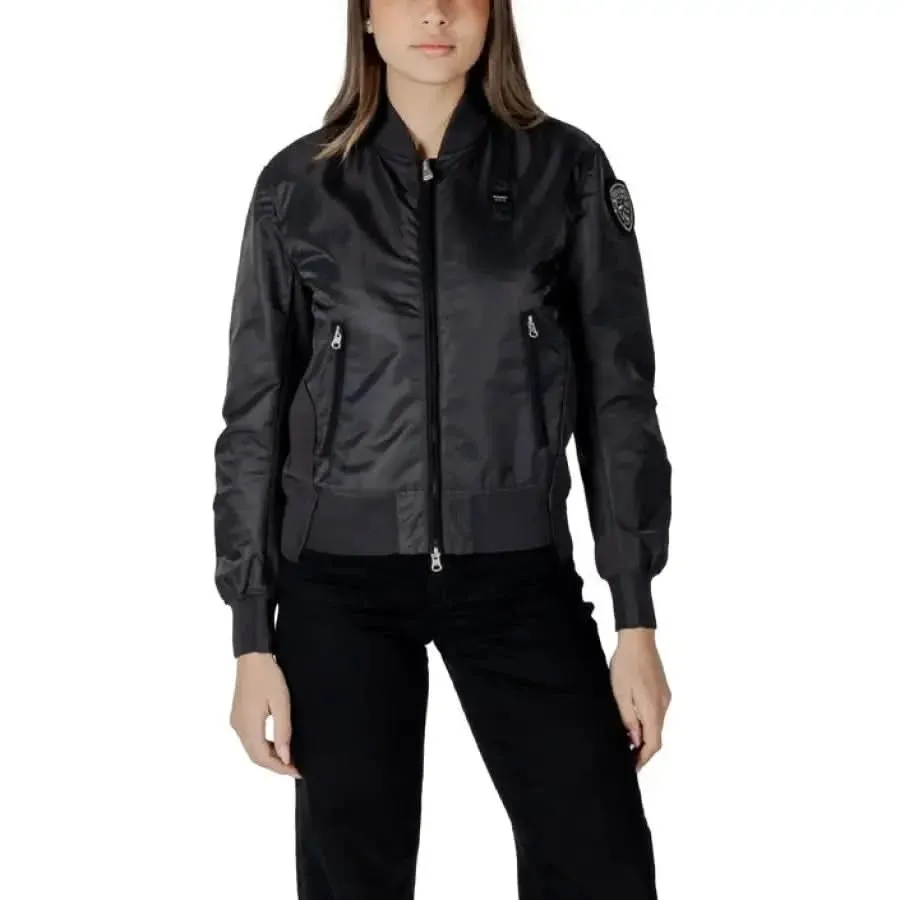 Blauer Women's White Zip Jacket with Front Pockets