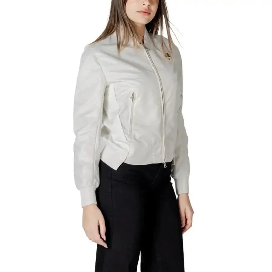Blauer Women's White Zip Jacket with Front Pockets
