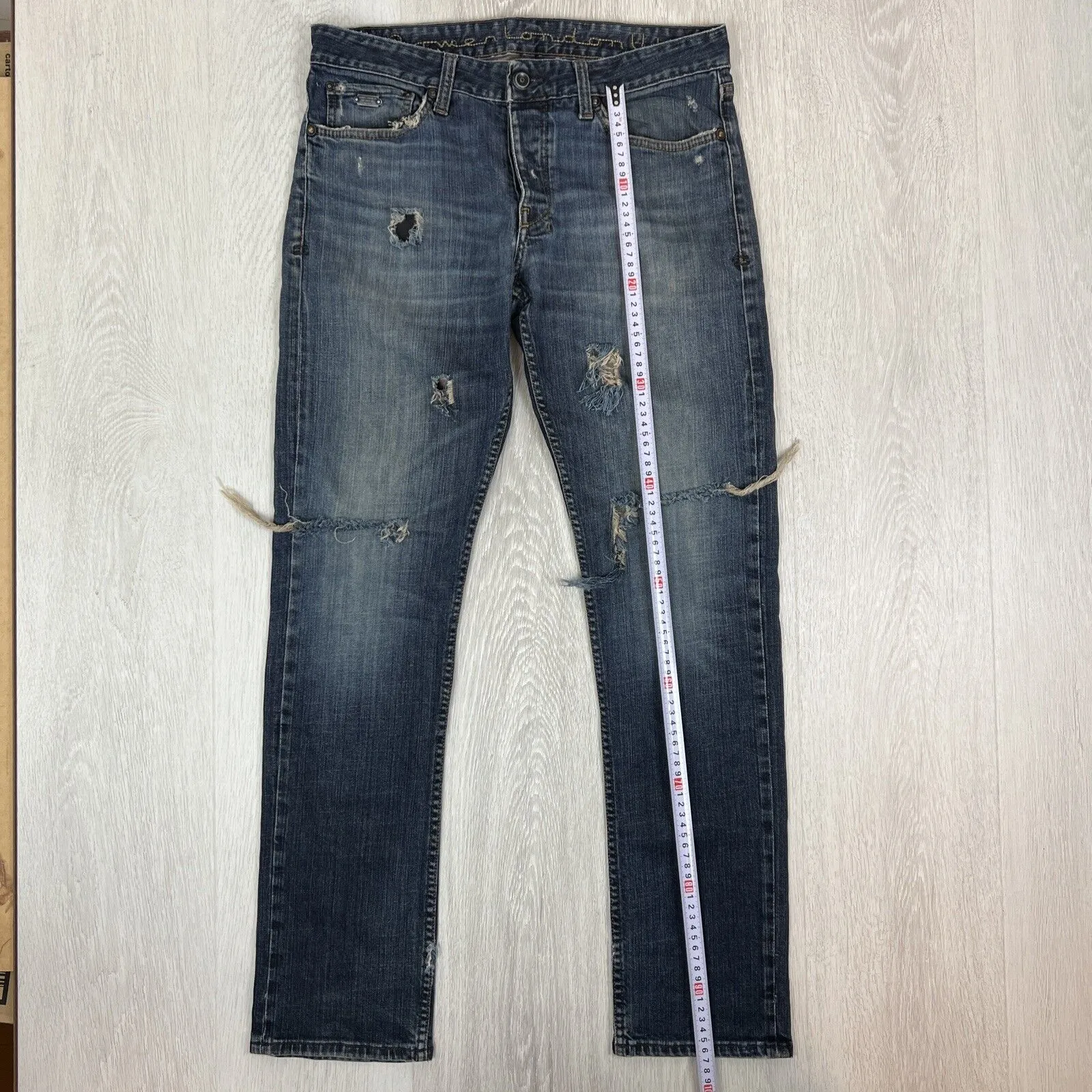 Bowen London UK Mens Dark Wash Slim Denim Jeans 30