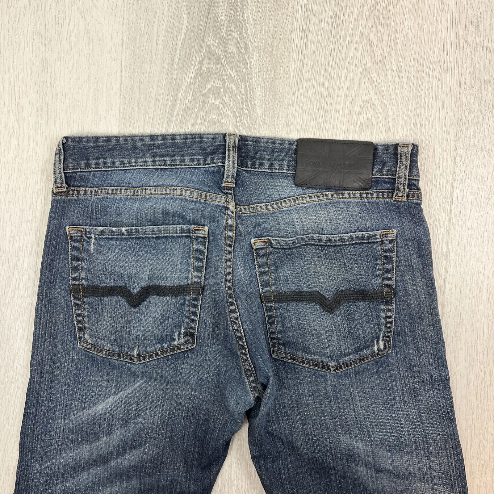 Bowen London UK Mens Dark Wash Slim Denim Jeans 30