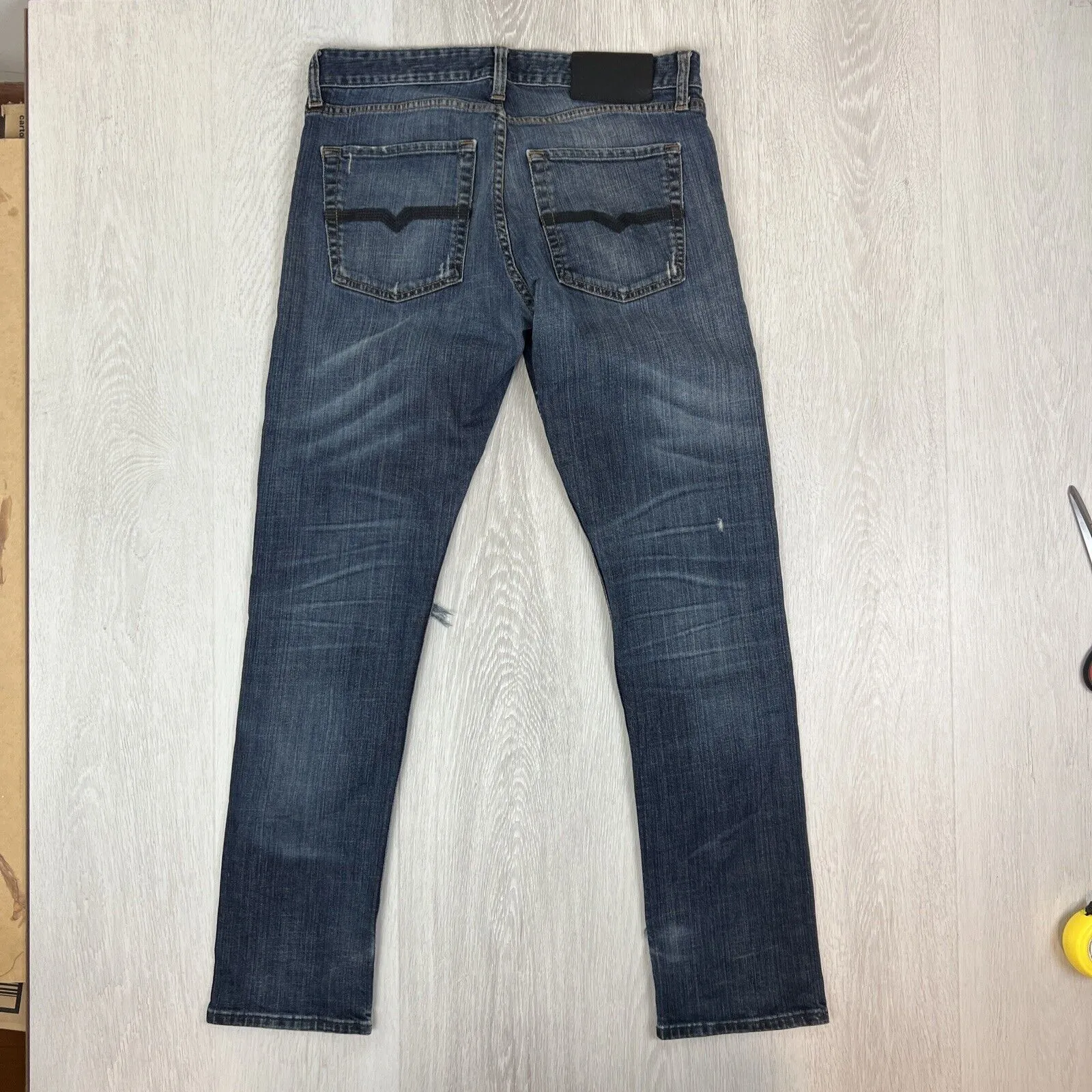 Bowen London UK Mens Dark Wash Slim Denim Jeans 30
