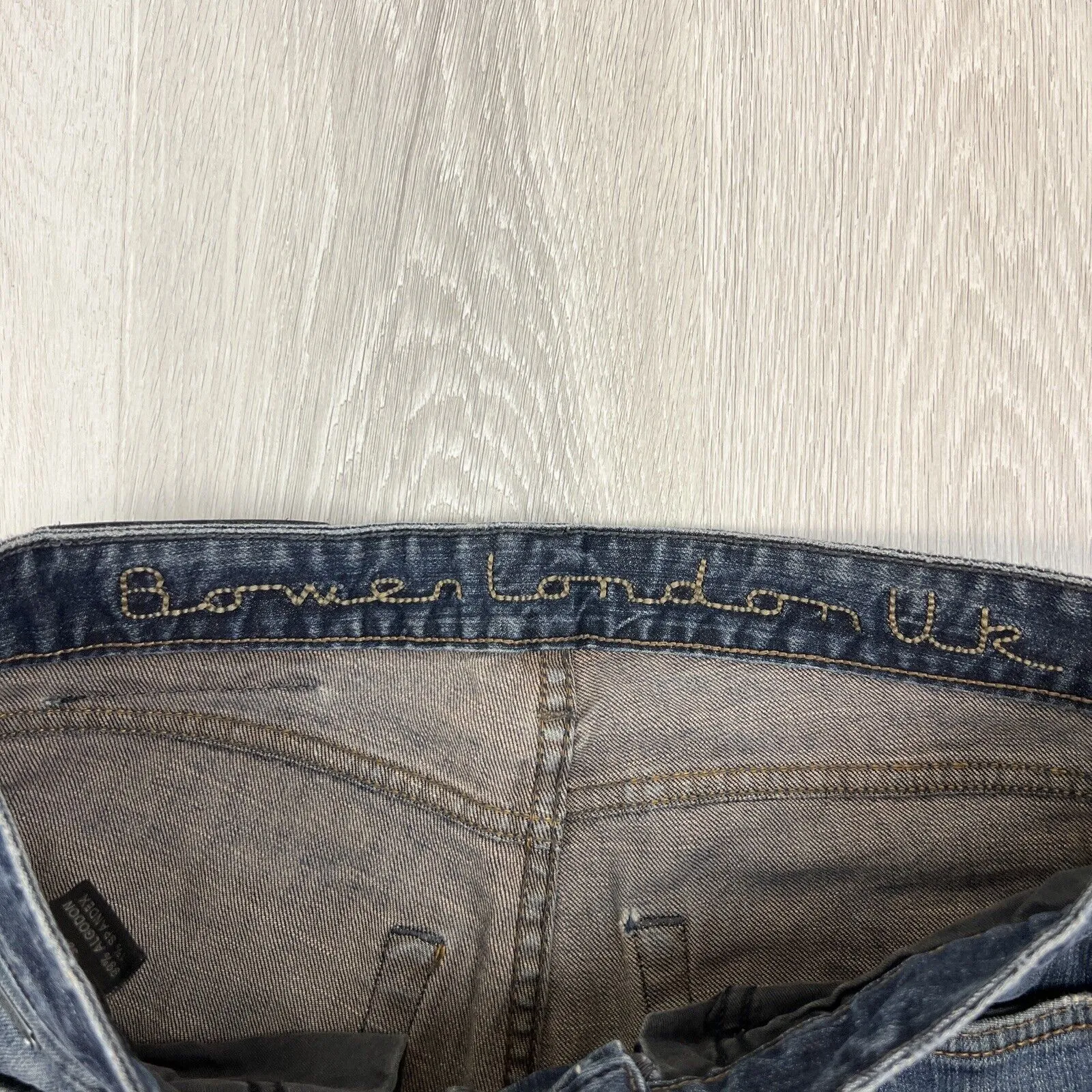 Bowen London UK Mens Dark Wash Slim Denim Jeans 30