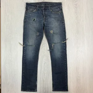 Bowen London UK Mens Dark Wash Slim Denim Jeans 30