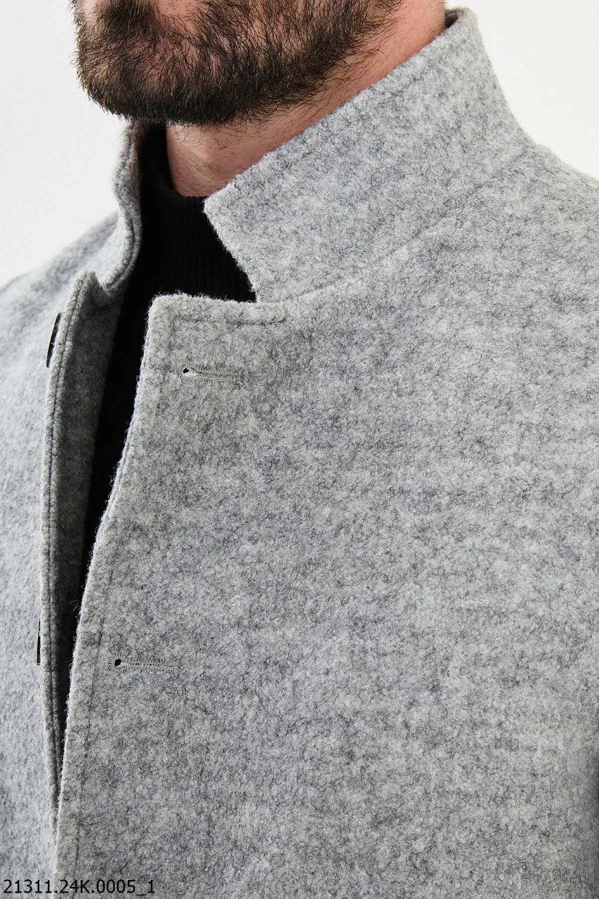 Brabion Marco Long Slim Fit Gray Coat