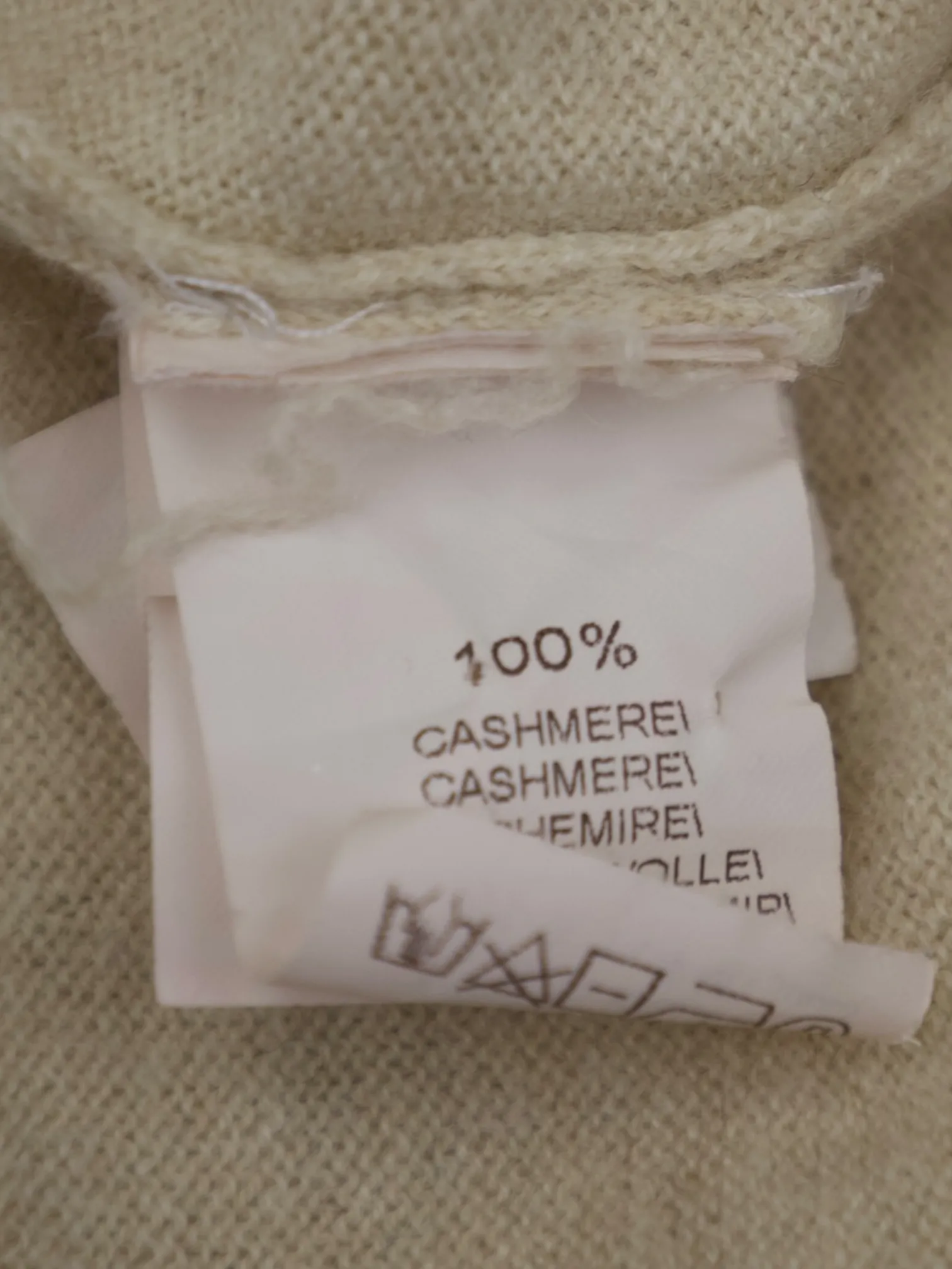 Brunello Cucinelli Light Brown Pure Cashmere V-Neck