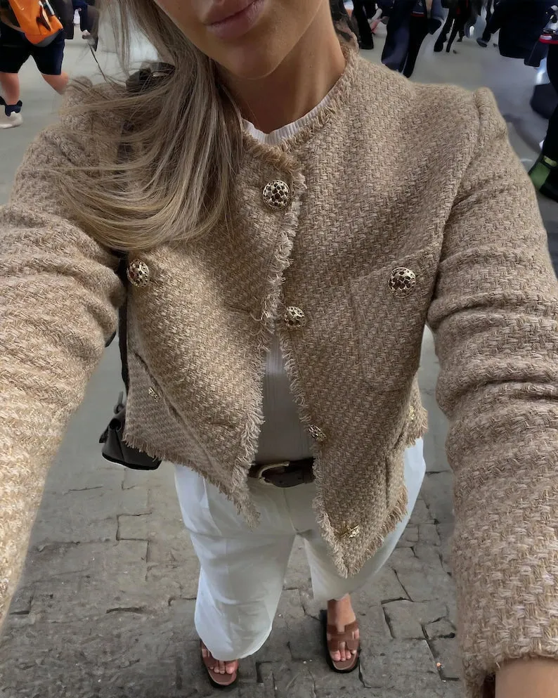 Camille – Chic Women's Short Tweed Jacket