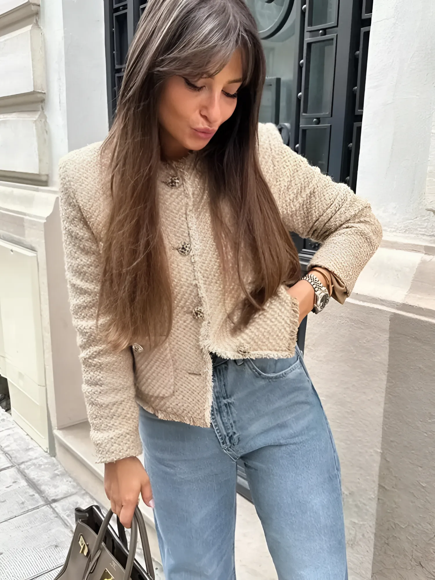 Camille – Chic Women's Short Tweed Jacket