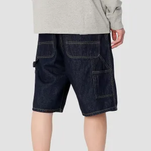 Carhartt WIP Single Knee Denim Shorts Blue Rinsed