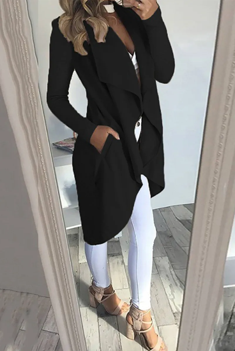 Casual Solid Patchwork Turndown Collar Outerwear(6 Colors)