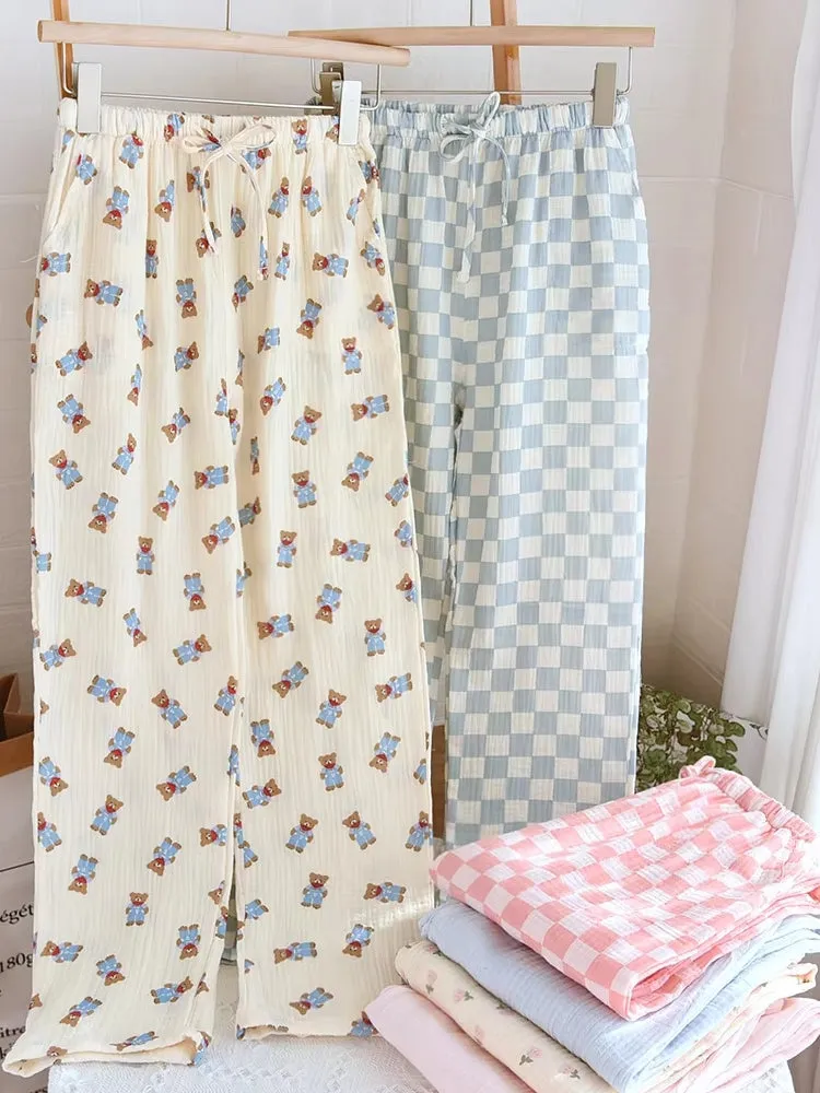 Casual Straight Trousers Home Clothes Pants